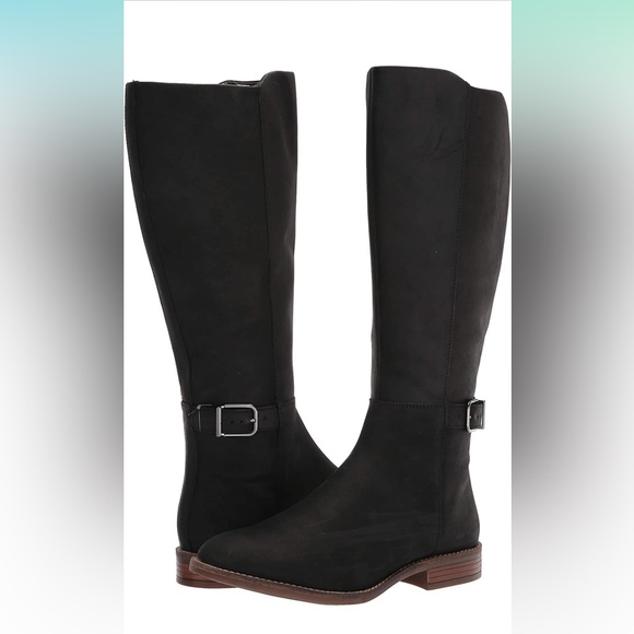 NWOT Black Leather Clark’s Cazmin Branch Riding Boots 5.5 - Picture 5 of 6